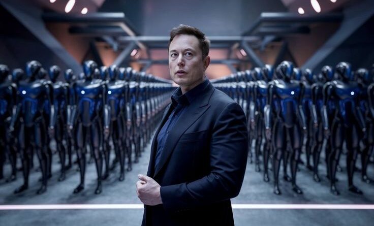 elon musk e exercito de robos